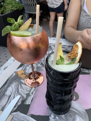 Malibu and Moscow mule  at Casa Sanz at Hotel Bidasoa in Santiago