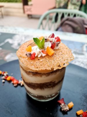 Tiramizú, estaba rico pero le faltó que tuviera más café at Casa Sanz at Hotel Bidasoa in Santiago