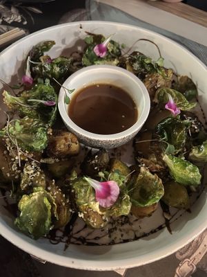 Roasted brussels sprouts  at Casa Sanz at Hotel Bidasoa in Santiago