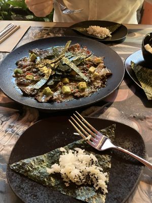 Oyster Mushroom Carpaccioo  at Casa Sanz at Hotel Bidasoa in Santiago