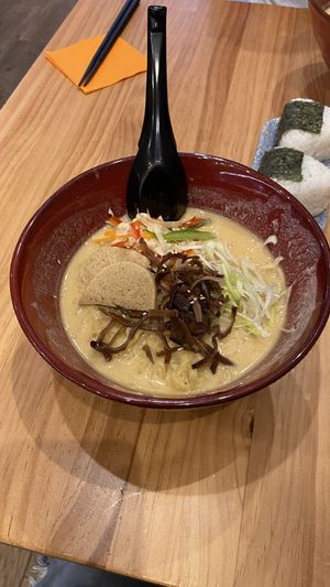 Vegan ramen and onigiri 🍙   at Daikichi Ramen Bar in Murcia