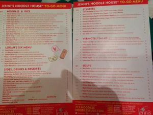 take out menus at Jenni's Noodle House - S Shepherd in Houston