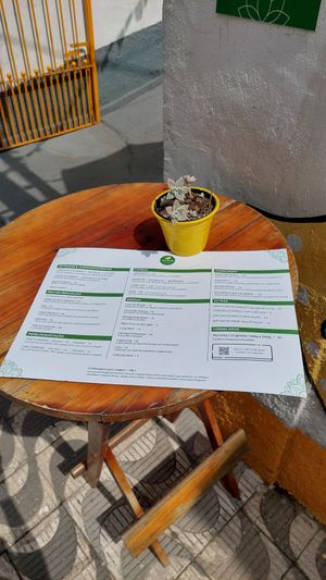 Menu outside at Curry Natural in Sao Paulo