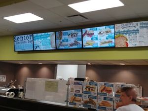 Sandwich menu: two vegan options : Vegan breakfast sandwich and vegan Asian sandwich, gluten free bread available at Honest Weight Food Co-op in Albany