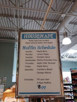 Muffin Schedule at Honest Weight Food Co-op in Albany