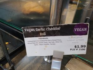 Vegan Garlic Cheddar Roll at Honest Weight Food Co-op in Albany