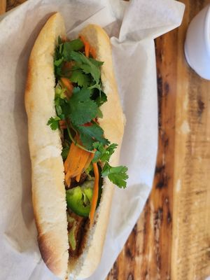 Tofu and vegetable sandwich Bahn Mi at Pho Sure in San Antonio