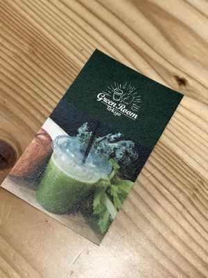 Business card, front  at GREENROOM in Tokyo
