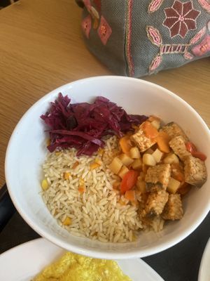 Calypso rice with tempeh creole (a daily special)  at ShadoBeni in Pittsburgh