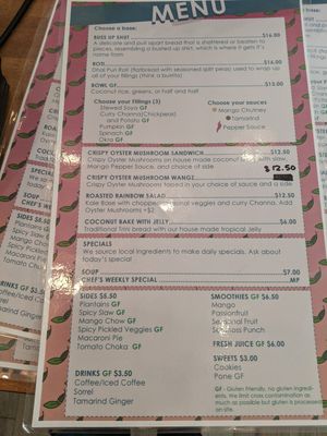 Menu as of 4/20/24 at ShadoBeni in Pittsburgh