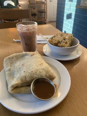 Roti - Macaroni Pie - Iced Chai   at ShadoBeni in Pittsburgh