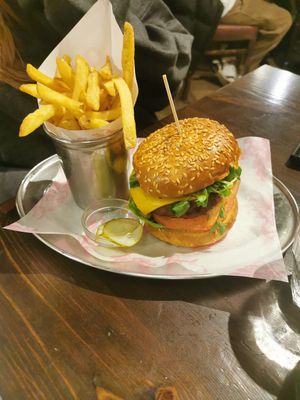 Some of the vegan food my family ordered at Bill's in Cambridge