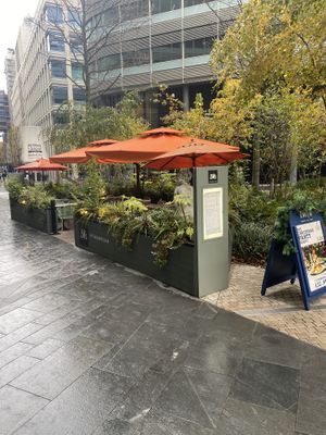 Outdoor seating  at Bill's in Manchester