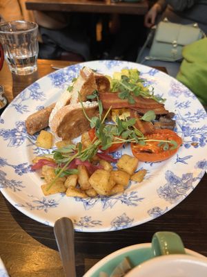 Plant Plate with Beans swapped for Avocado   at Bill's in Manchester