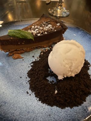 Tart and coconut ice cream   at Bill's in Manchester