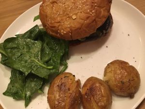 Portobello burger at Pure and Whole - JingAn in Shanghai