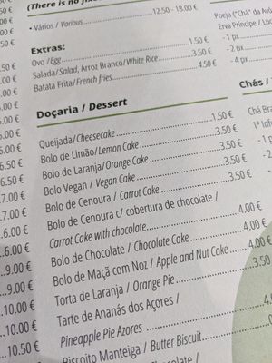 vegan cake in the menu at Casa de Chá “O Poejo” in Sete Cidades