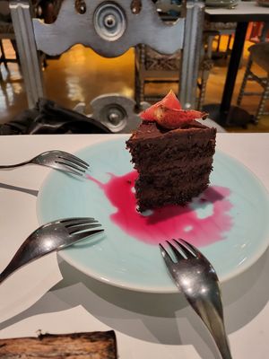 Yummy vegan chocolate cake at Kashmir in Taguig