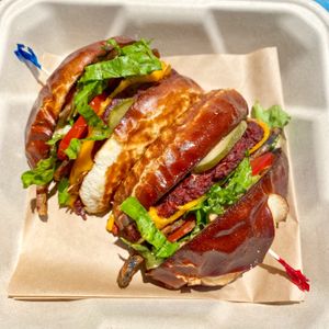 La Jenelle Burger (House-made Patty)  at La Jenelle Natural Cafe in Oxnard