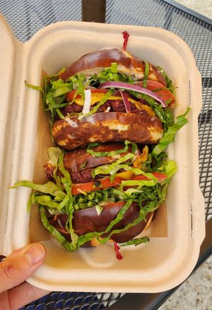 The burger at La Jenelle Natural Cafe in Oxnard