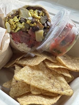 Shoreline Burrito. Delicious! #Veganuary at La Jenelle Natural Cafe in Oxnard