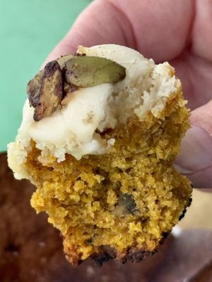 Almost missed the photo. Pumpkin “cream cheese” muffin. #Veganuary at La Jenelle Natural Cafe in Oxnard