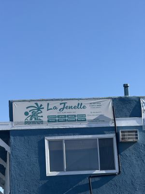 Exterior sign  at La Jenelle Natural Cafe in Oxnard