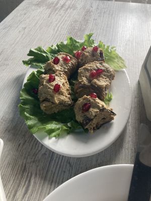 Aubergine walnut dish  at Nektari in Tskaltubo