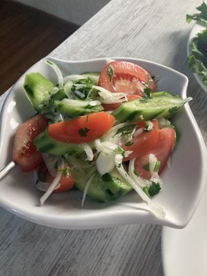 Cucumber tomato saladd  at Nektari in Tskaltubo