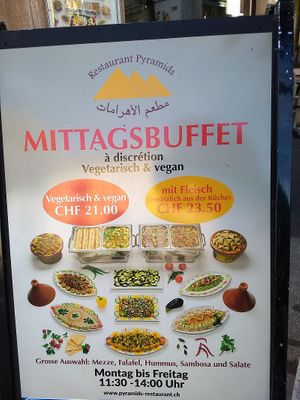 The new mostly vegetarian and vegan lunch buffet at Pyramids in Zurich
