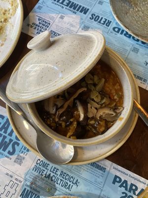 Arroz caldoso  at Distrito Vegano Invernadero in Madrid