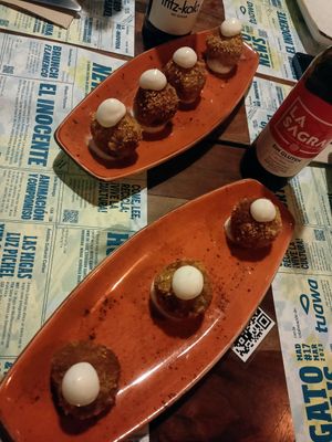 Croquetas... Very delicious! at Distrito Vegano Invernadero in Madrid
