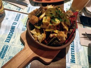 Nachos at Distrito Vegano Invernadero in Madrid