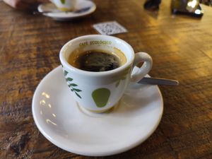 coffee at Distrito Vegano Invernadero in Madrid