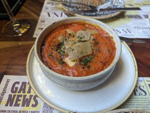 Eggplant parmesan at Distrito Vegano Invernadero in Madrid