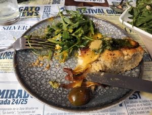 Focaccia at Distrito Vegano Invernadero in Madrid