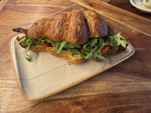 Italian croissant at Distrito Vegano Invernadero in Madrid