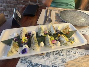 gyozas  at Distrito Vegano Invernadero in Madrid