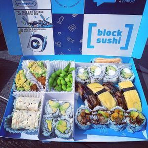 Big sample box   at Sushi But Like Vegan in Washington