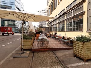 Outdoor seating at Bistro k2 in Zurich