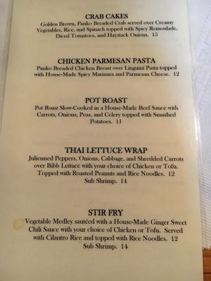 Menu at Bluegrass Brewing Company in Louisville