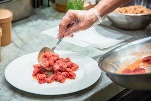 Vegan House-made Sweet Potatoes & Red Beets Gnocchi w/Vegan Butter and Sage at Mille Nonne in New York City