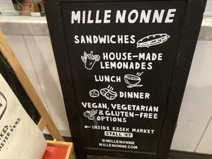 Placard  at Mille Nonne in New York City
