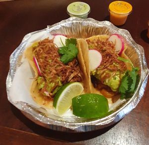 Seitan al pastor tacos (take away) at Mictlán Mexico in New York City