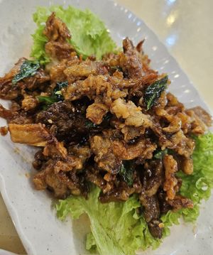 Gong Bao Abalone Mushroom ~18/1/24 at Keat Lim Vegetarian 吉林素食 - Ang Mo Kio in Northeast Singapore