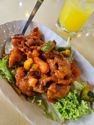 Sweet and Sour abalone Mushroom ~ 11/10/24 at Keat Lim Vegetarian 吉林素食 - Ang Mo Kio in Northeast Singapore