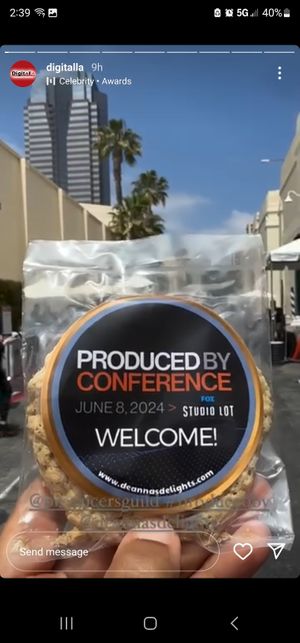 Our cookies on Fox Studio Lot at Producers Guild's Produced By Conference! at Deanna's Delights in Laurel