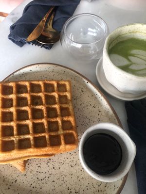 Waffle with chocolate at Pure Boutique in Canggu