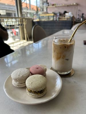 Coconut, strawberry and pistachio macaroon  at Pure Boutique in Canggu