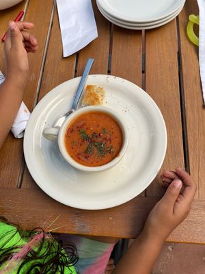 Vegan tomato soup   at Piedmont Cafe in El Paso